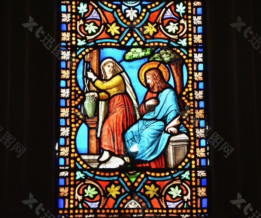 彩色玻璃,大教堂的dol de bretagne,教堂