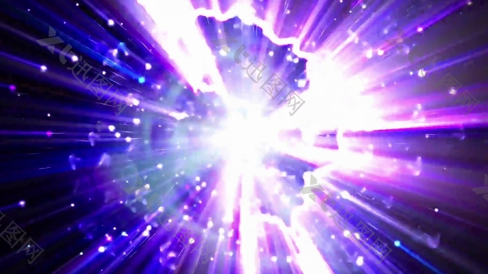 动感炫酷大气紫色粒子闪烁背景led视频