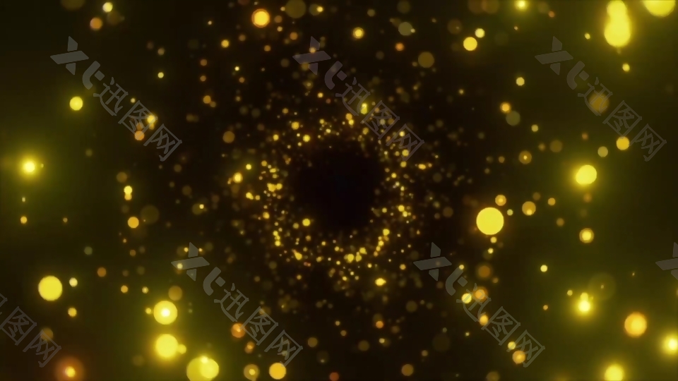 金色粒子动态舞台背景led视频