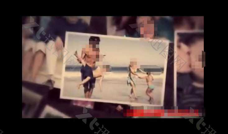 家庭照片平移堆叠在一起视频相册AE模板