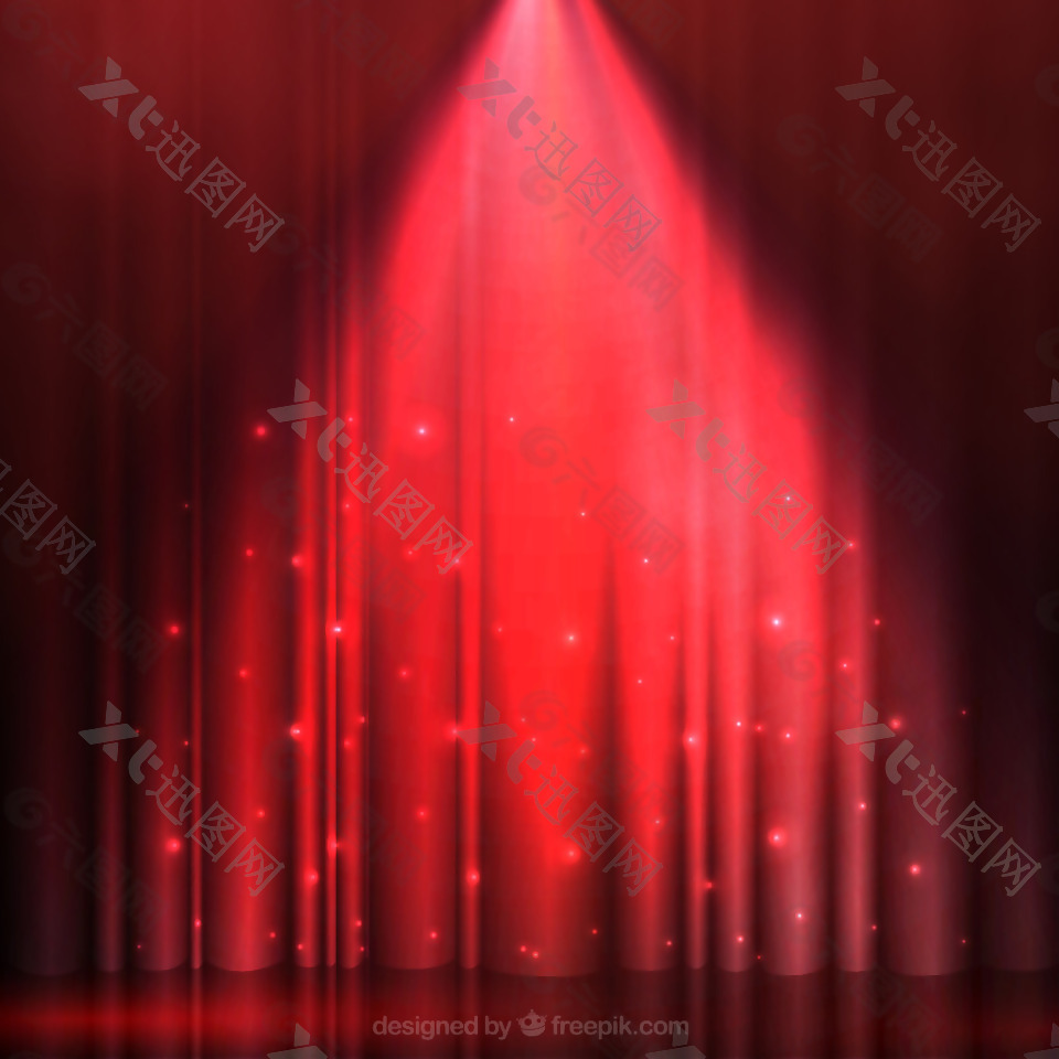 红色灯光舞台矢量图H5背景