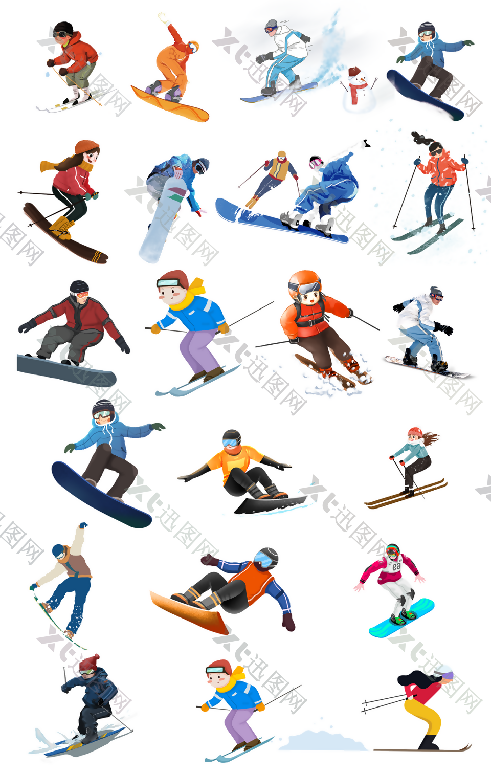 滑雪人物设计元素