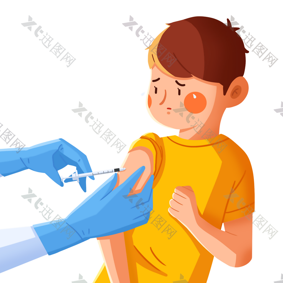 卡通接种疫苗图案