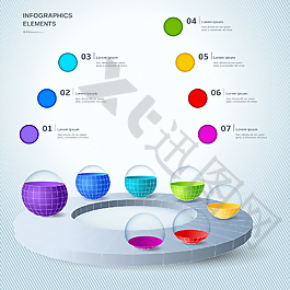 彩色商务立体图表