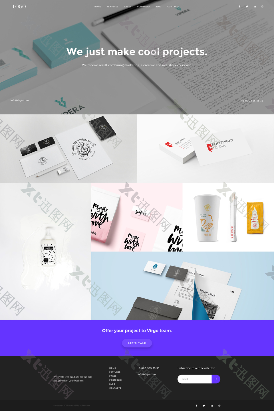 品牌设计网站首页界面素材模板
