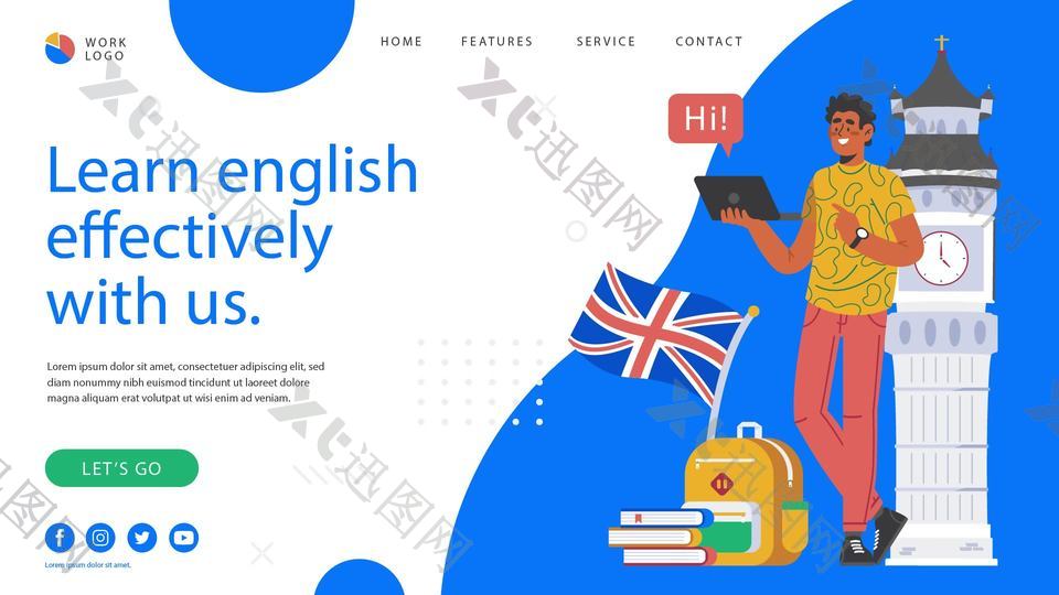 英语学习网站页面UI设计