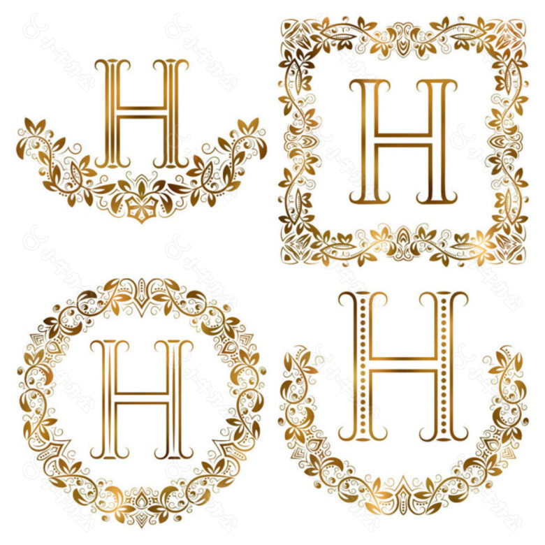 H花纹字母组合图片