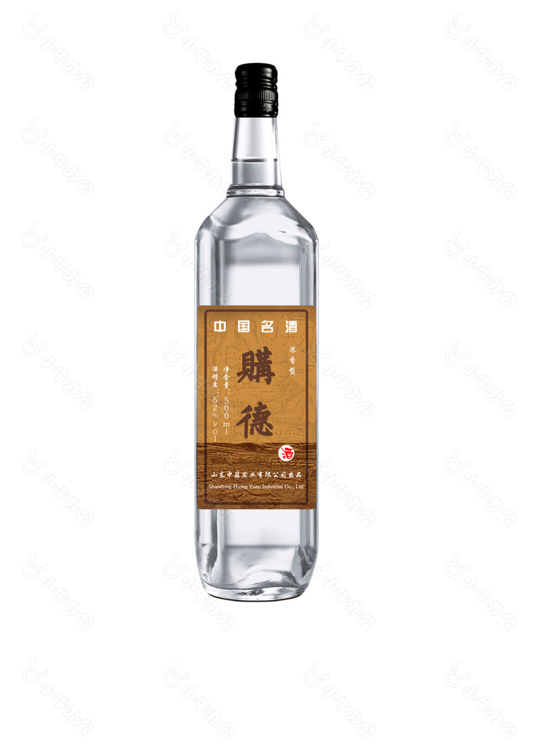 透明酒瓶仿古色酒标