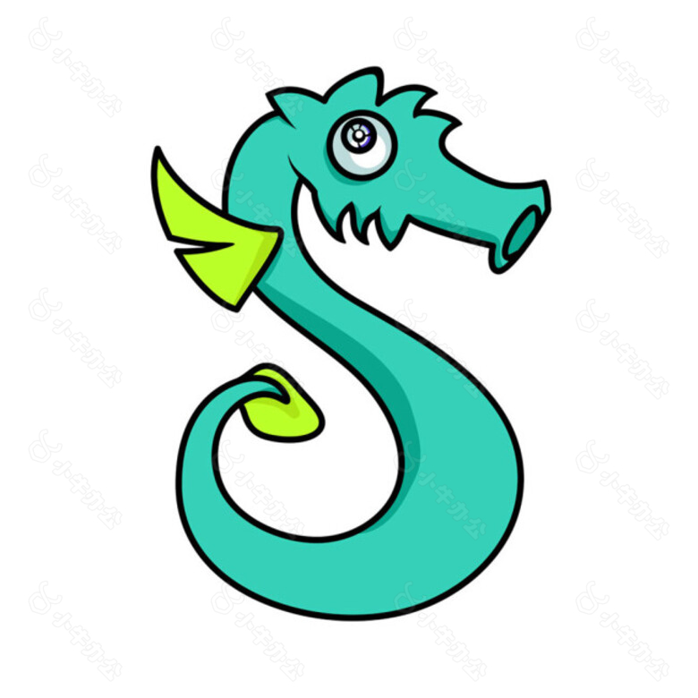 绿色龙S字母图片