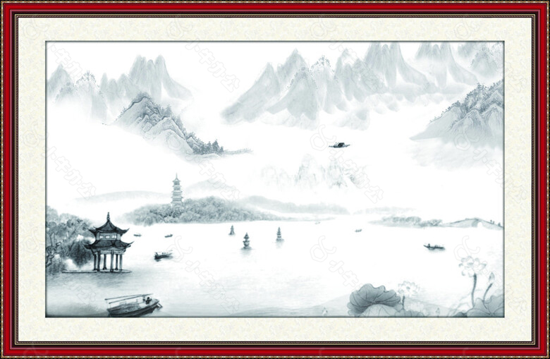 中国风山水水墨风景