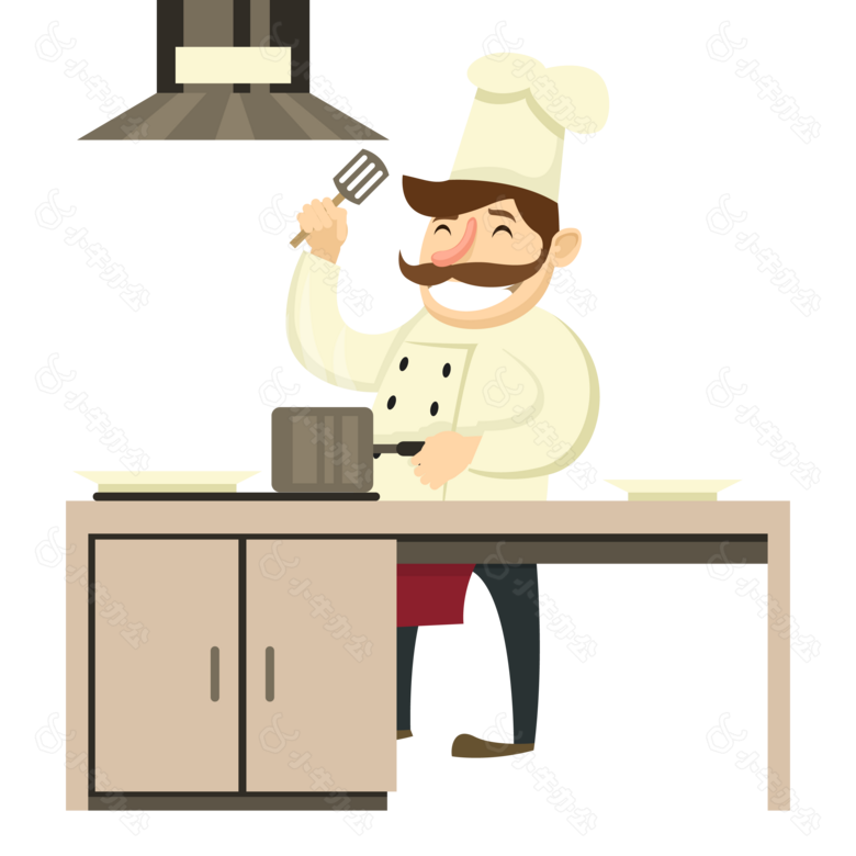 正在烹饪的厨师免抠png透明图层素材