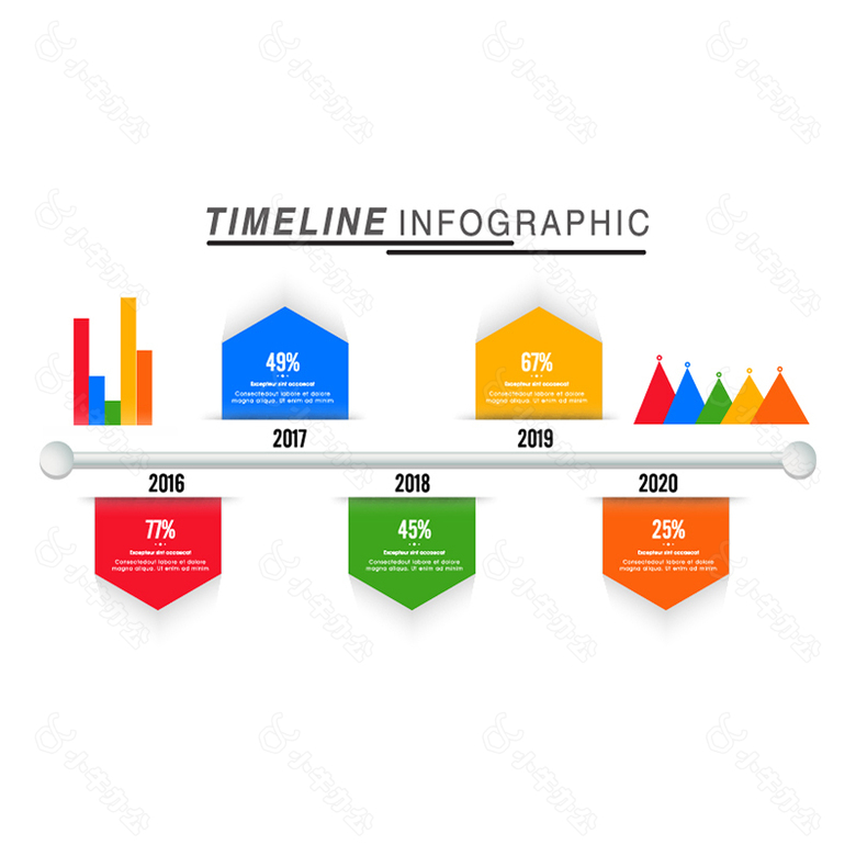 时间轴图表与平面设计丰富多彩的图表