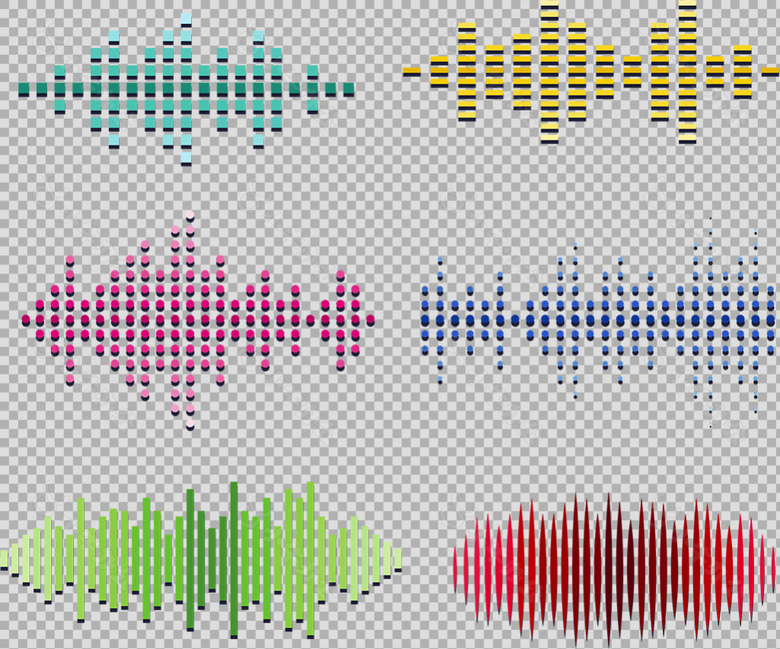 彩色声波图案免抠png透明图层素材