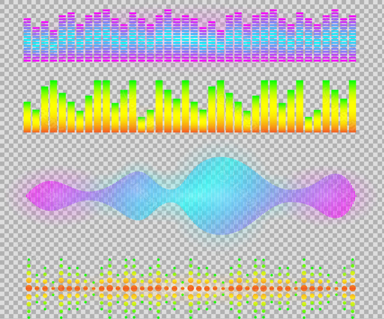 彩色声波图案免抠png透明图层素材