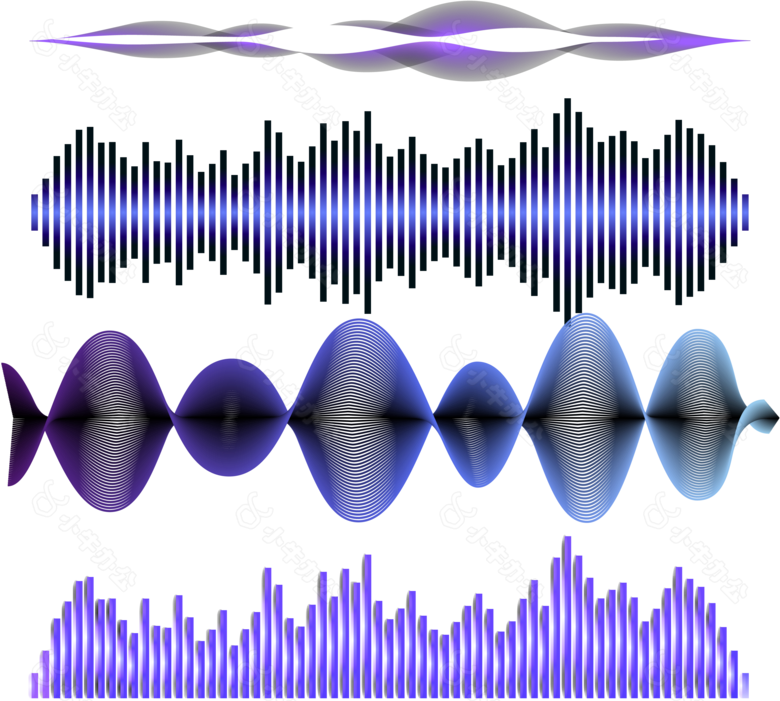 创意紫色声波图案免抠png透明图层素材