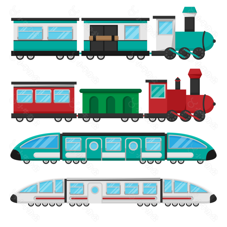 卡通风格火车插图免抠png透明图层素材