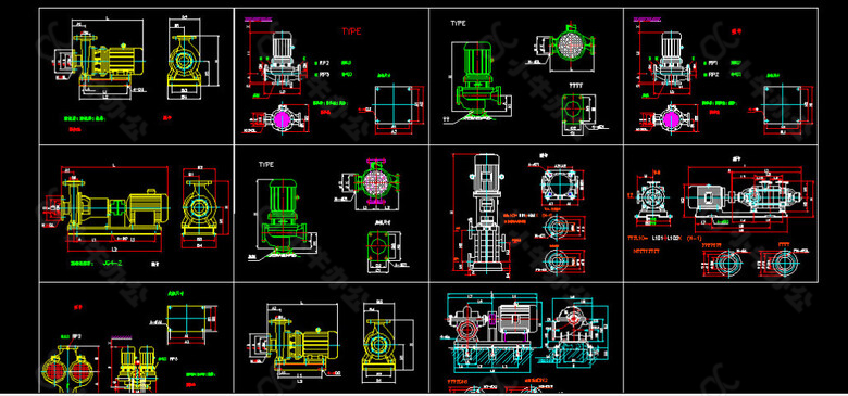 水泵的各种样式详图