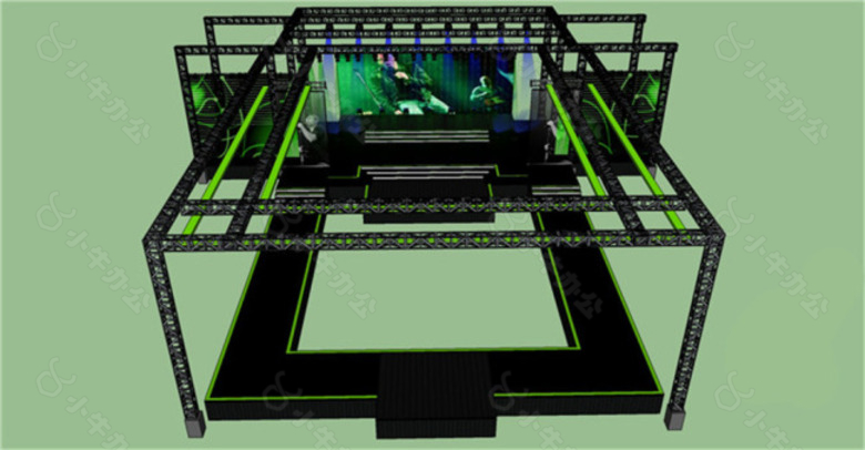 户外舞台展示台SU草图大师skp模型
