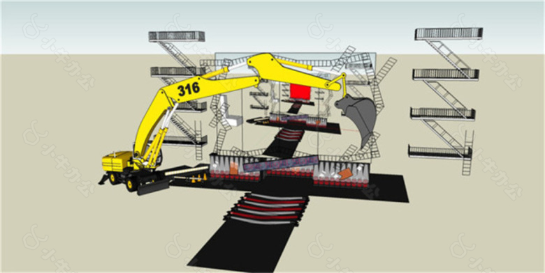 户外舞台SU草图大师skp模型