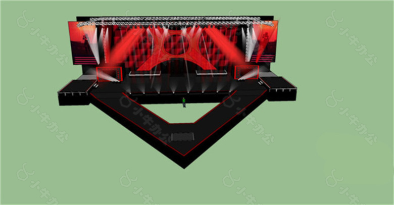 炫酷舞台场景SU草图大师skp模型