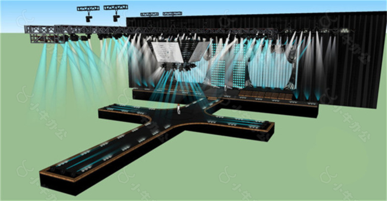 舞台展台场景SU草图大师skp模型
