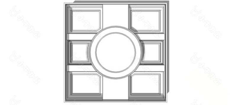 现代室内装饰天花吊顶skp模型