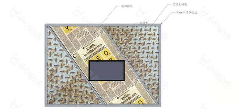 创意时尚电视背景墙skp模型