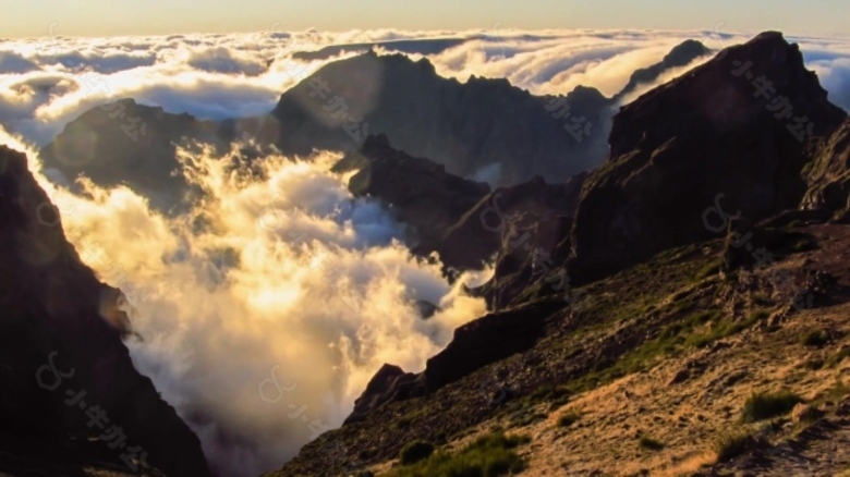 烟雾山脉风景视频