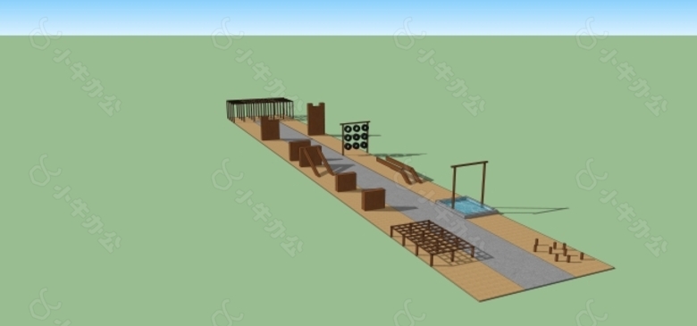 障碍训练场SKP效果图设计