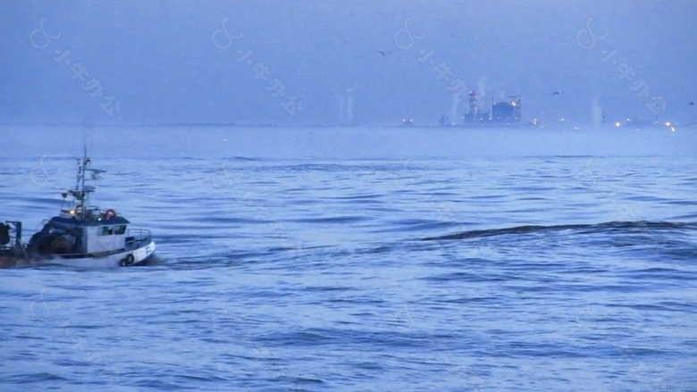 实拍海面渔船视频素材