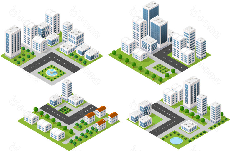 城市高楼建筑插画