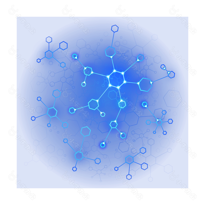 分子结构图蓝色背景