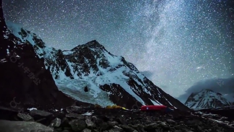 极光山脉夜景视频