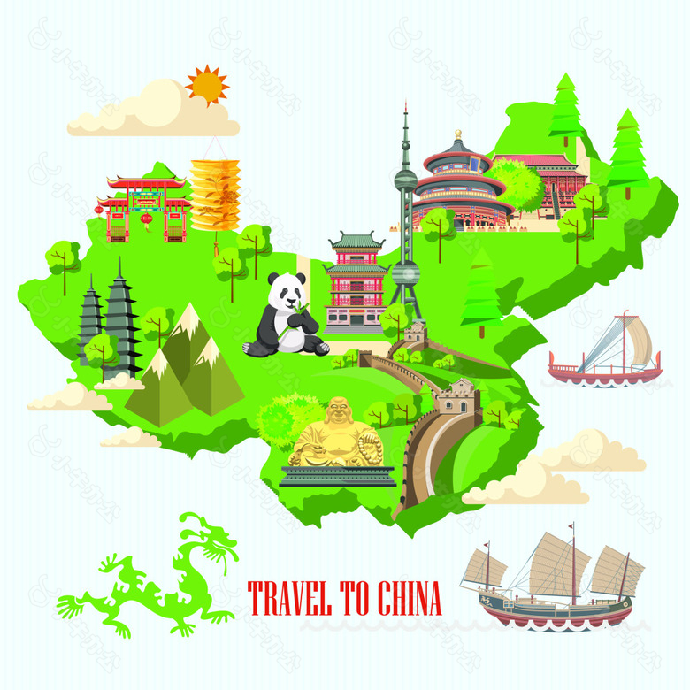 中国旅游矢量设计素材