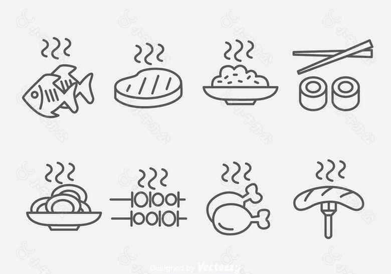 食物线条图矢量素材