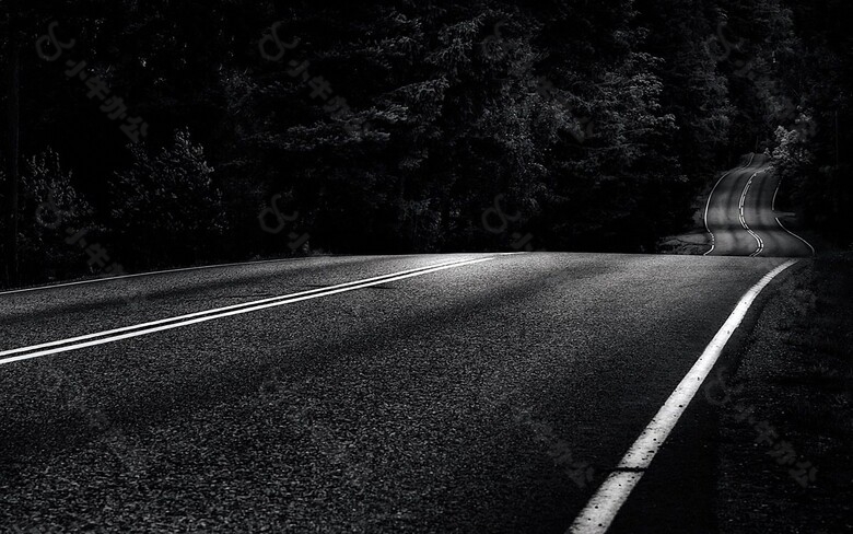 夜晚黑色道路背景