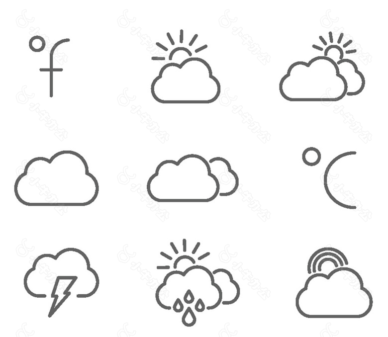 简约天气黑色图标