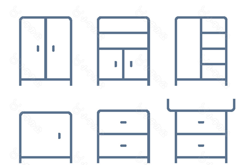 衣架家具线条小图标