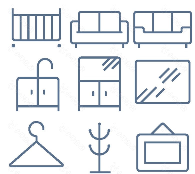 衣架线条小图标