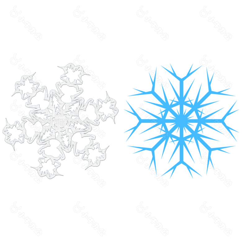 手绘漂亮雪花免抠png透明图层素材