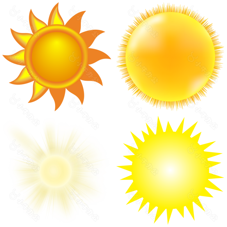 手绘卡通太阳免抠png透明图层素材