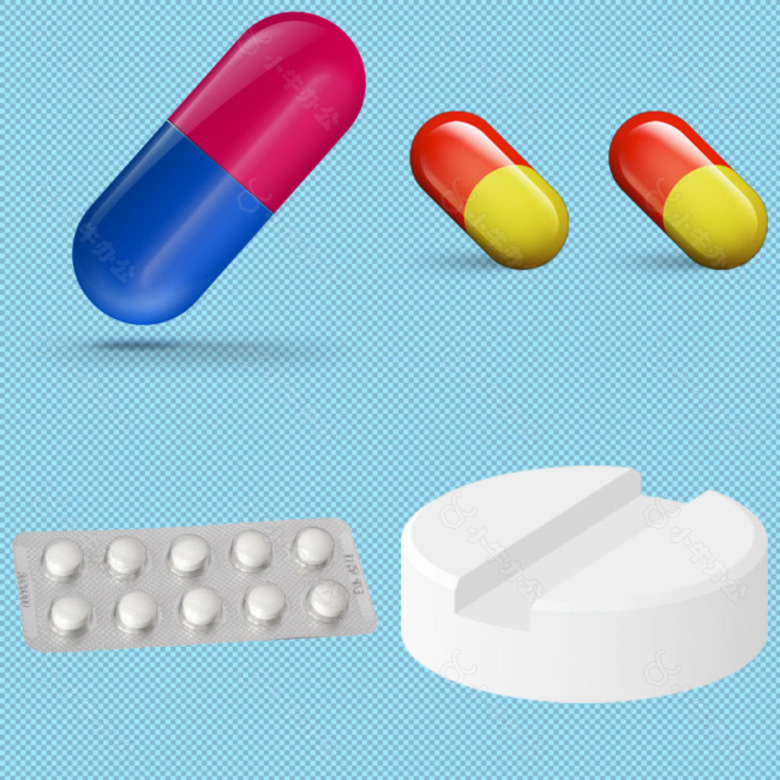不同的胶囊丸免抠png透明图层素材