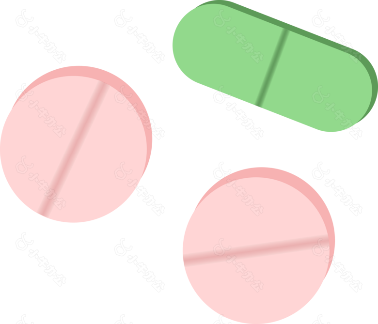 手绘药丸免抠png透明图层素材