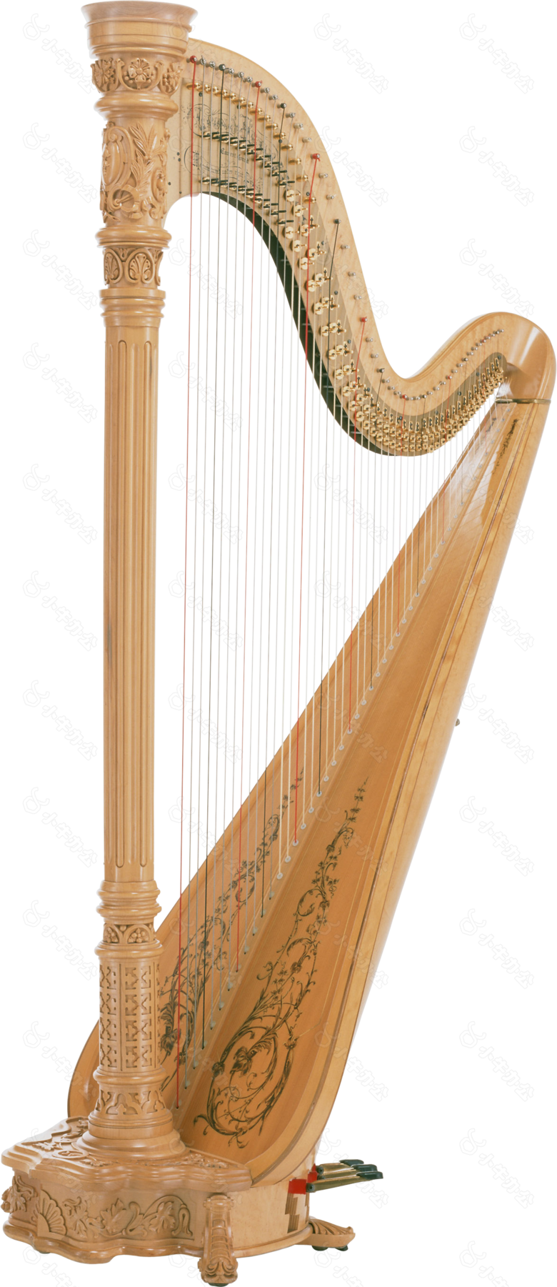 实木竖琴免抠png透明图层素材