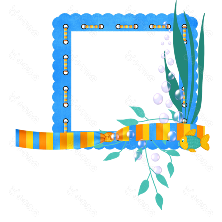 蓝色相框元素素材