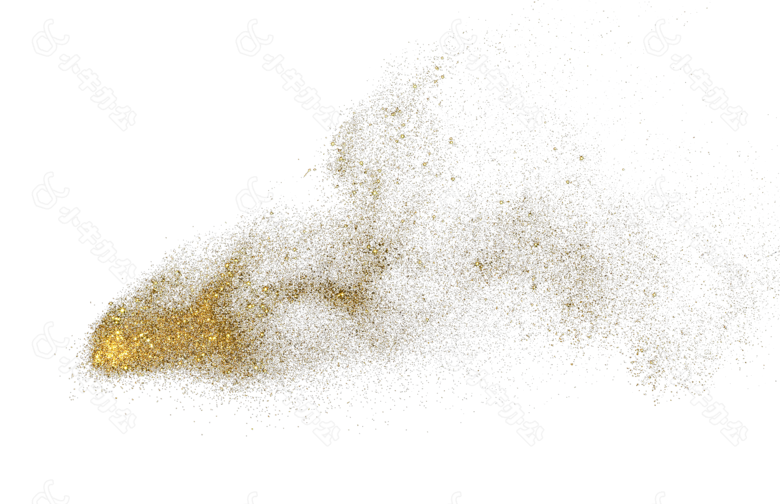 黄色喷溅粉末烟雾png元素素材
