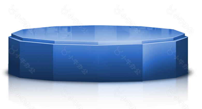 蓝色舞台几何png元素素材