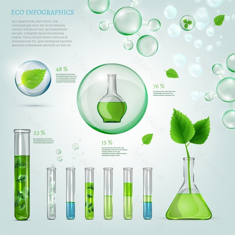 生物学气泡信息图矢量