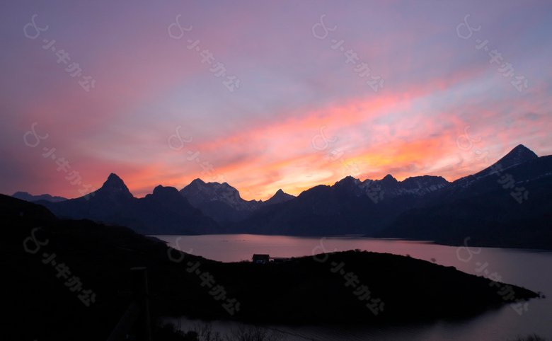 落日晚霞风景实景贴图JPG图片