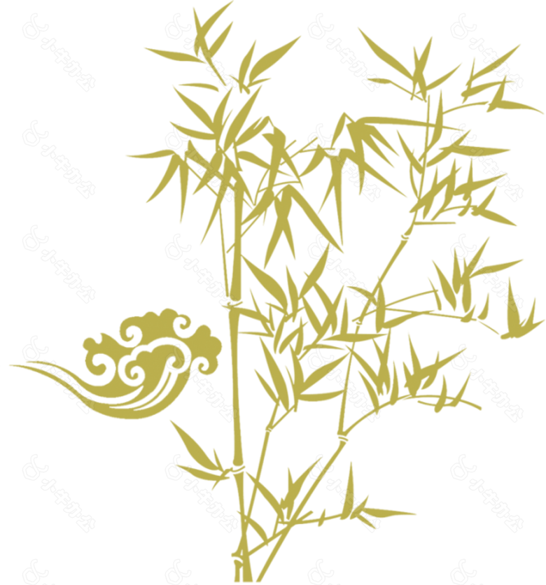 中国风竹报平安PNG元素